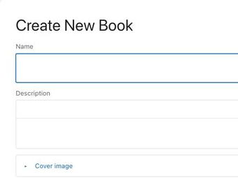 BookStack's Create New Book form