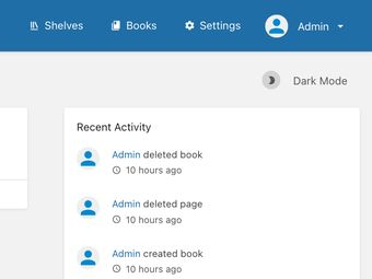 BookStack's home page as the crawl captured it