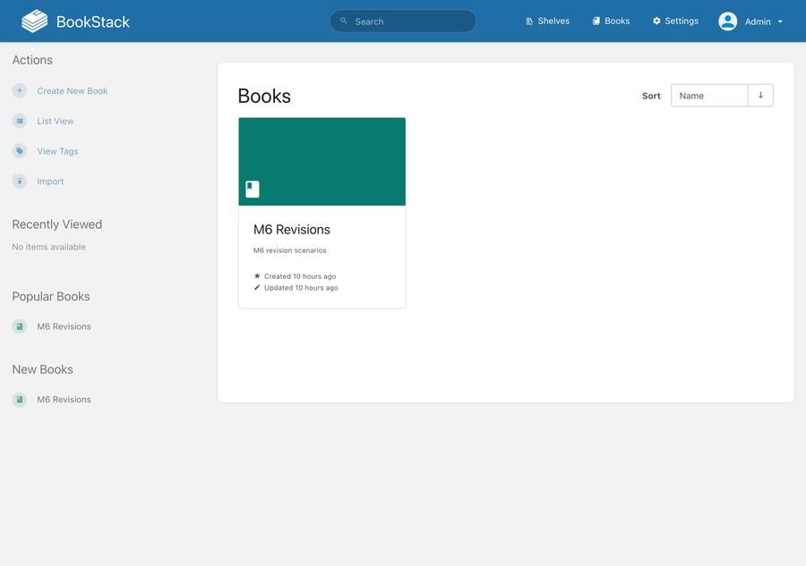 BookStack's books list